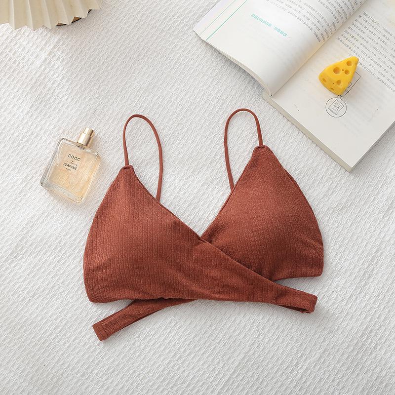 Cross-Back Spaghetti Strap Tube Top with Chest Pads - Sexy Strapless Hollow-Out Base Layer for Women