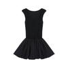 2026 Spring/Summer Women's High Waist Fluffy Short Skirt Patchwork Knit Vest Dress