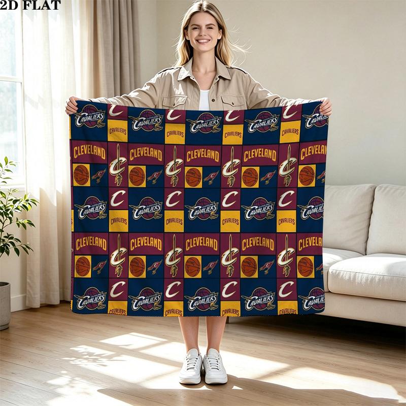 Cleveland Cavaliers Print Flannel Blanket High Quality Warm Comfortable Cover for All Seasons Perfect for Gifts Home Decor