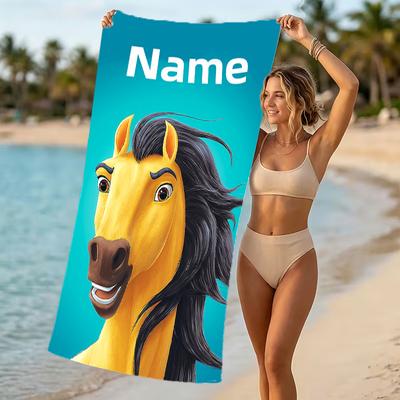 Customizable Personalized Beach Towels Spirit Riding Free Themed designs.Suitable for the Beach, Yoga, Sports;ideal As Beach Accessories