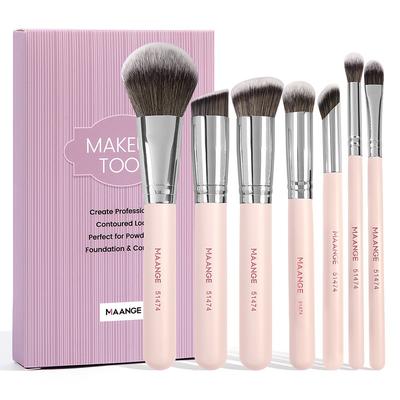 MAANGE Foundation Concealer Eyeshadow Makeup Brushes Set Soft and Fluffy Cosmetic Makeup Tools for Liquid Cream 7, Apricot, 1 шт.