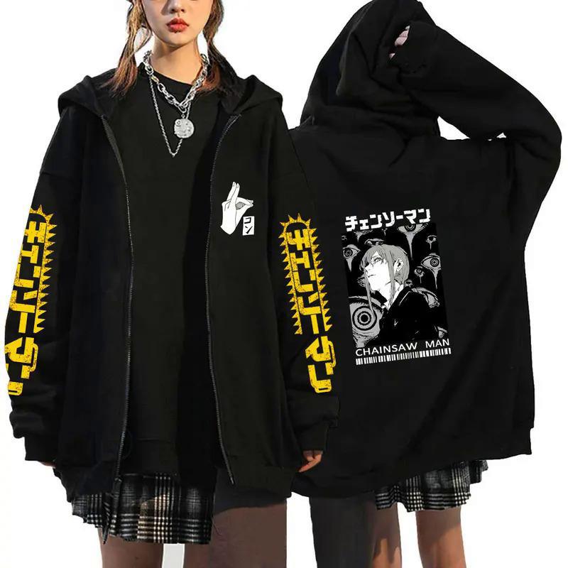 Anime Chainsaw Man Zip Hoodies Sweatshirts