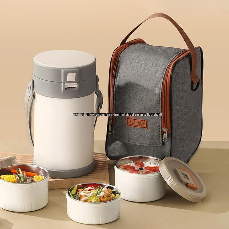 Многослойный термоланч-бокс из нержавеющей стали для офисных работников - Большой объем, длительное сохранение тепла, контейнер-бэнто