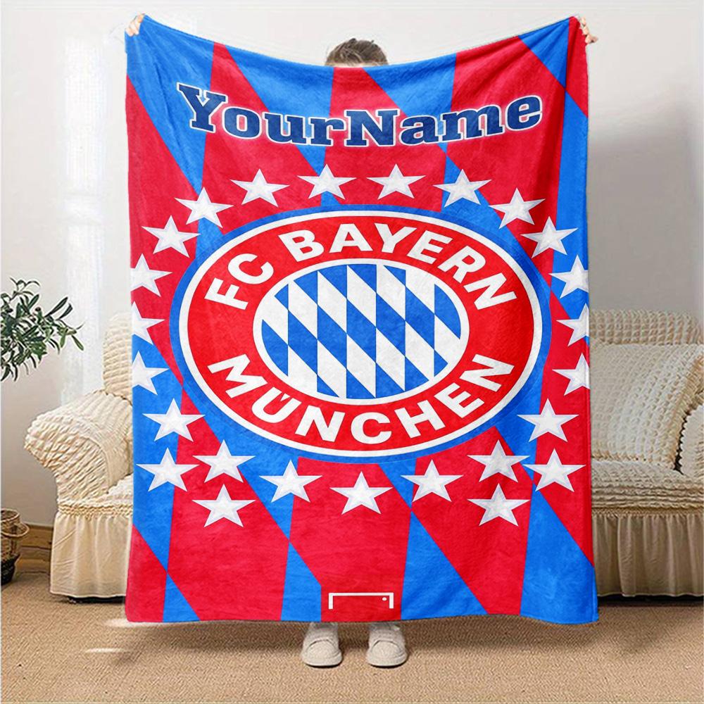 Bayern Munich Customize Your Name Blanket Cozy Customizable Blanket Soft Warm Cozy Versatile for Couch Nap Chair Home Decor Four Seasons Universal