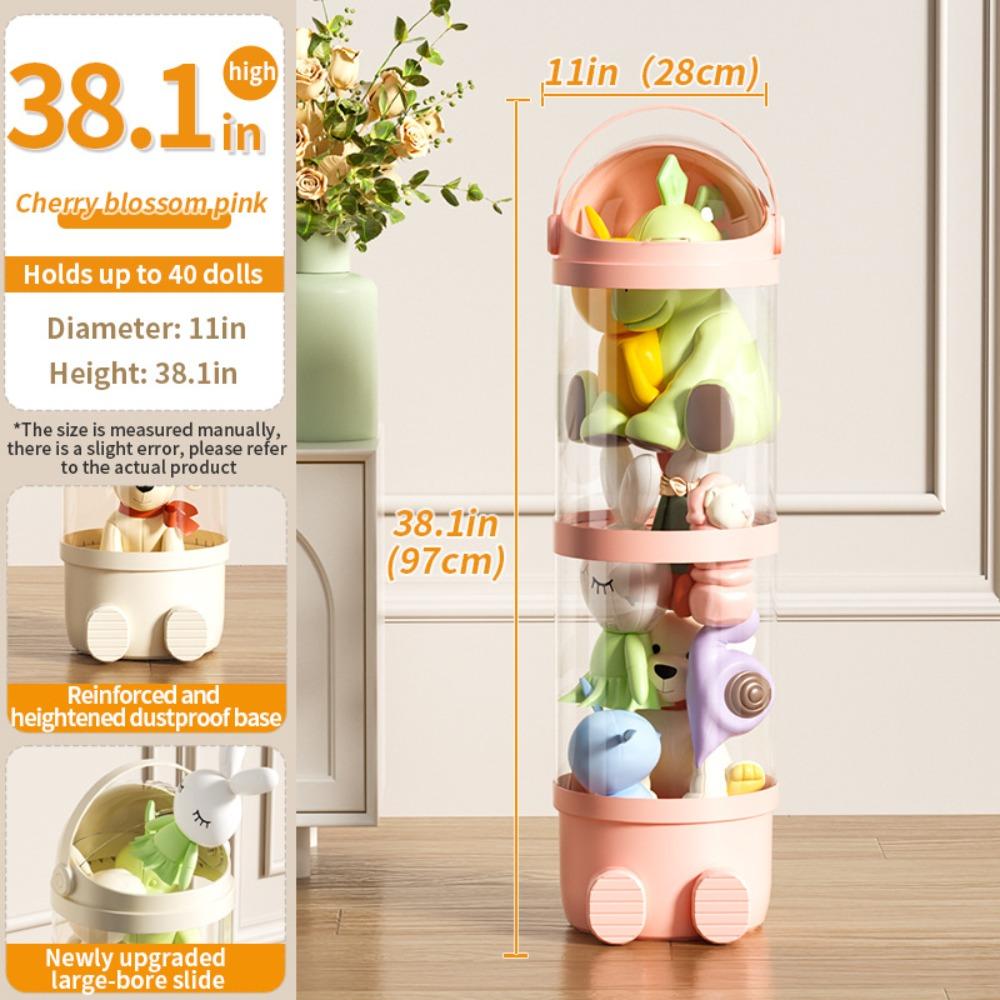 Прозрачный ящик для хранения кукол Пластиковое ведро для хранения Новый органайзер для мягких кукол для детей