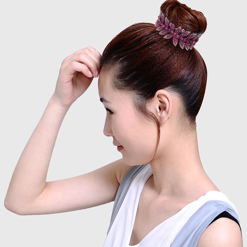 AWAYTR Fashion Rhinestone Hair Claws Ponytail Holder Hairpin Women Crystal Bird Nest Twist Clip Bun Hair Clip Hair Accessories