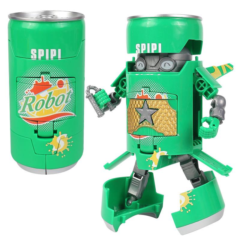 Transforming Internet Celebrity Cola Robot Mecha Toy for Kids