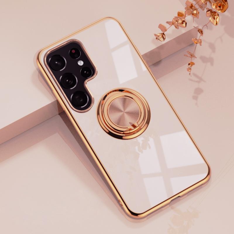 Силиконовый чехол с покрытием для Samsung Galaxy S21 S22 Ultra S20 FE S10 Plus Note 20 10 9 A53 A52 A52S 5G Магнитный чехол-держатель с кольцом