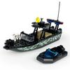 MOC World Camo Submarines Police Dog Speedboats Rubber Boats War Scene Military Building Blocks Model Bricks Kits Sets Ideas