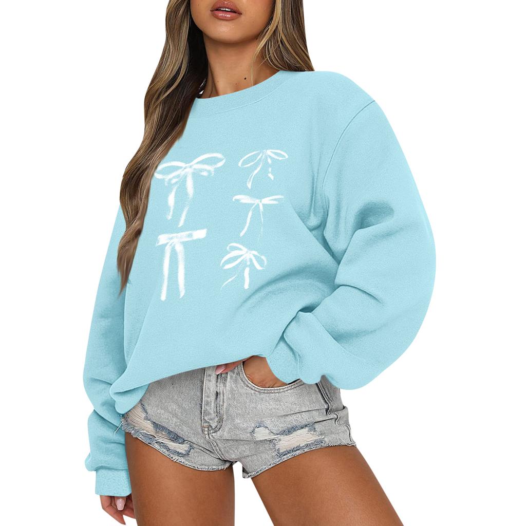 Women Tops Women's Long Sleeve Sweatshirt Casual Crewneck Loose Fit Pollover Fleece Tops