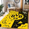Нескользящие коврики с логотипом Bvb 09 в стиле Splatter Art - Полиэстер, Декор для дома, Подходят для спален, гостиных, прихожих, студий и в качестве декора
