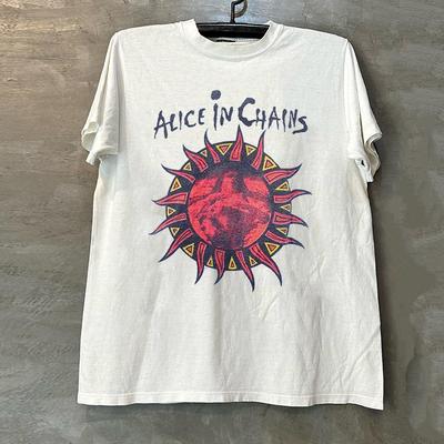 Alice in Chains Алис Пленник Группа Футболка с коротким рукавом Постпанк Модная Футболка с круглым вырезом Удобная и дышащая