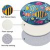 Colorful Tropical Fish Under the Sea Round Floor Mat, Vibrant Marine Life Design for Kids Room or Bathroom Decor