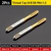 Machine Thread Tap Drill Bit HSS 6542 Titanium Metric Screw Machine Taps Straight Flute Hand Tool M2/M2.5/M3/M3.5/M4/M5/M6/M8