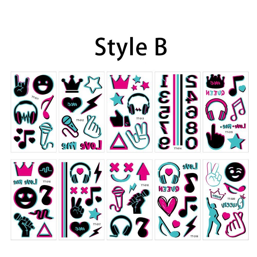 20 листов мультяшных светящихся тату-наклеек, безопасных для кожи, для DIY боди-арта, товары для вечеринок