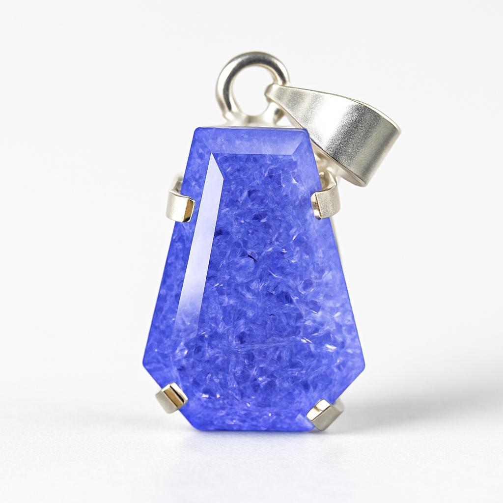 Натуральный фиолетовый танзанит СЕРТИФИЦИРОВАН 40 карат Стерлинговое серебро Необычный драгоценный камень Подвеска AI-117-NS