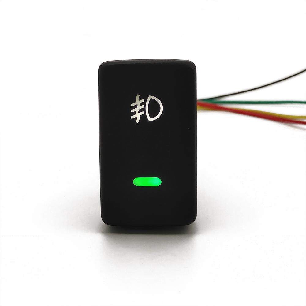 1Pc Green LED DRL Fog Light Car Mirror Heating Switch Camera Radar Button With Wire For Honda Accord 2003 - 2007 Accessories