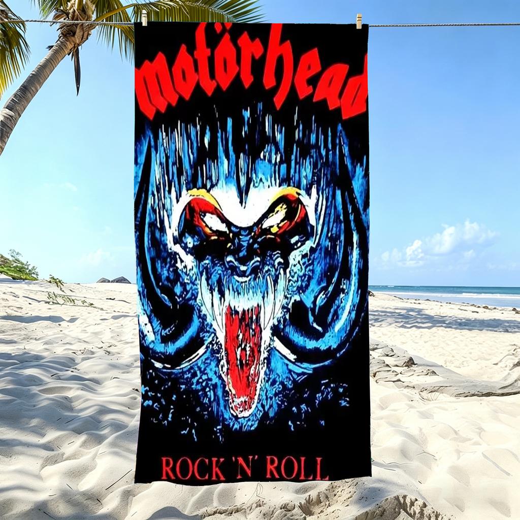 M-Motorhead Rock N Roll Warpig Blue Demon Album Cover Beach Towel Microfiber Quick Dry Sand Free Gym Sports Towel For Swimming