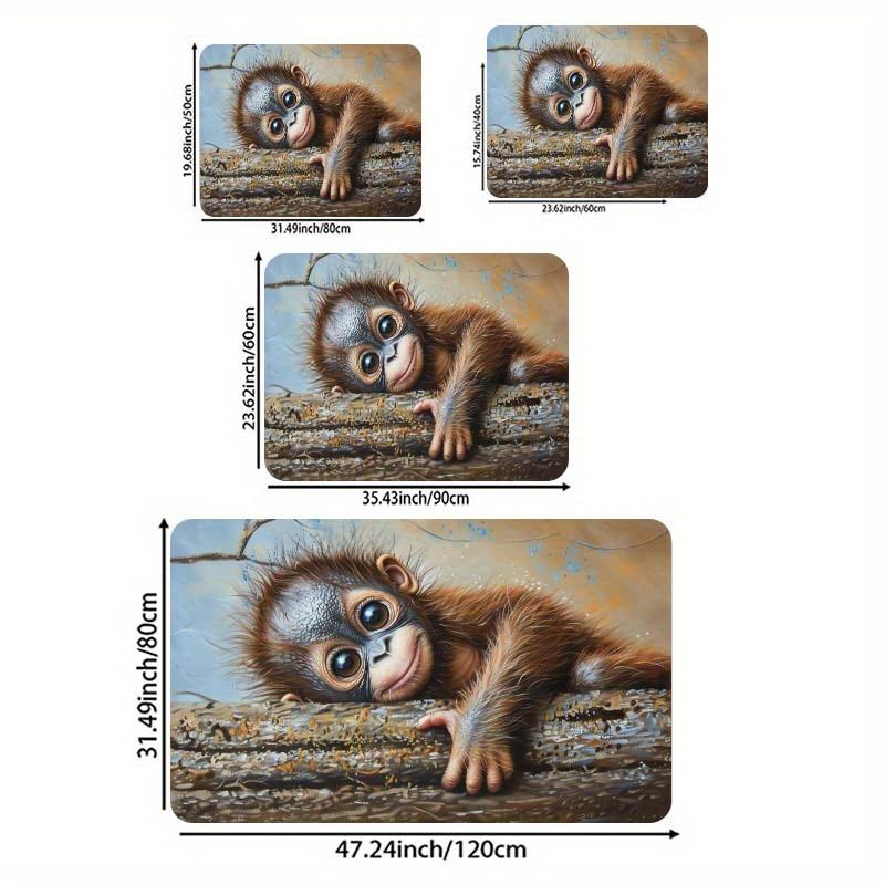 1 шт. анти-усталостные кухонные коврики, с принтом обезьяны, водонепроницаемый нескользящий толстый мягкий кухонный коврик, прочный, удобный стоячий коврик для кухни