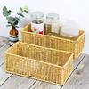 1Pc Storage Basket Simple PP Removable Storage Case Practical Imitation Rattan Hand-woven Desktop Organizing Box
