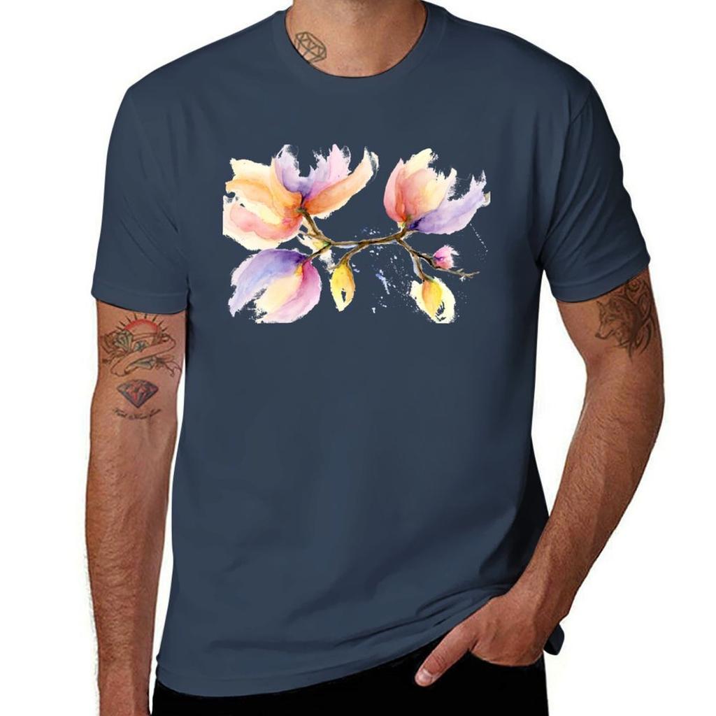Spring Magnolia Abstract TShirt Essential Solid Color TShirt