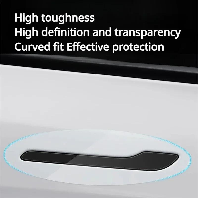 8 PCS For Tesla Model 3 Model Y 2017-2023 Door Handle Scratch Protector TPU Film Door Handle Paint Protective Film Car Clothing