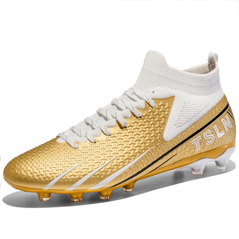 Футбольные бутсы 35-46 мужские большие высокие футбольные бутсы с длинными гвоздями противоскользящие TPR искусственные кузнечики детские футбольные бутсы для улицы