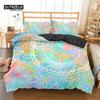 Soft Bohemian Chic Colorful Mandala Bedding Set Microfiber Galaxy Print Duvet Cover With Zipper Closure Pillow Case Home Textile