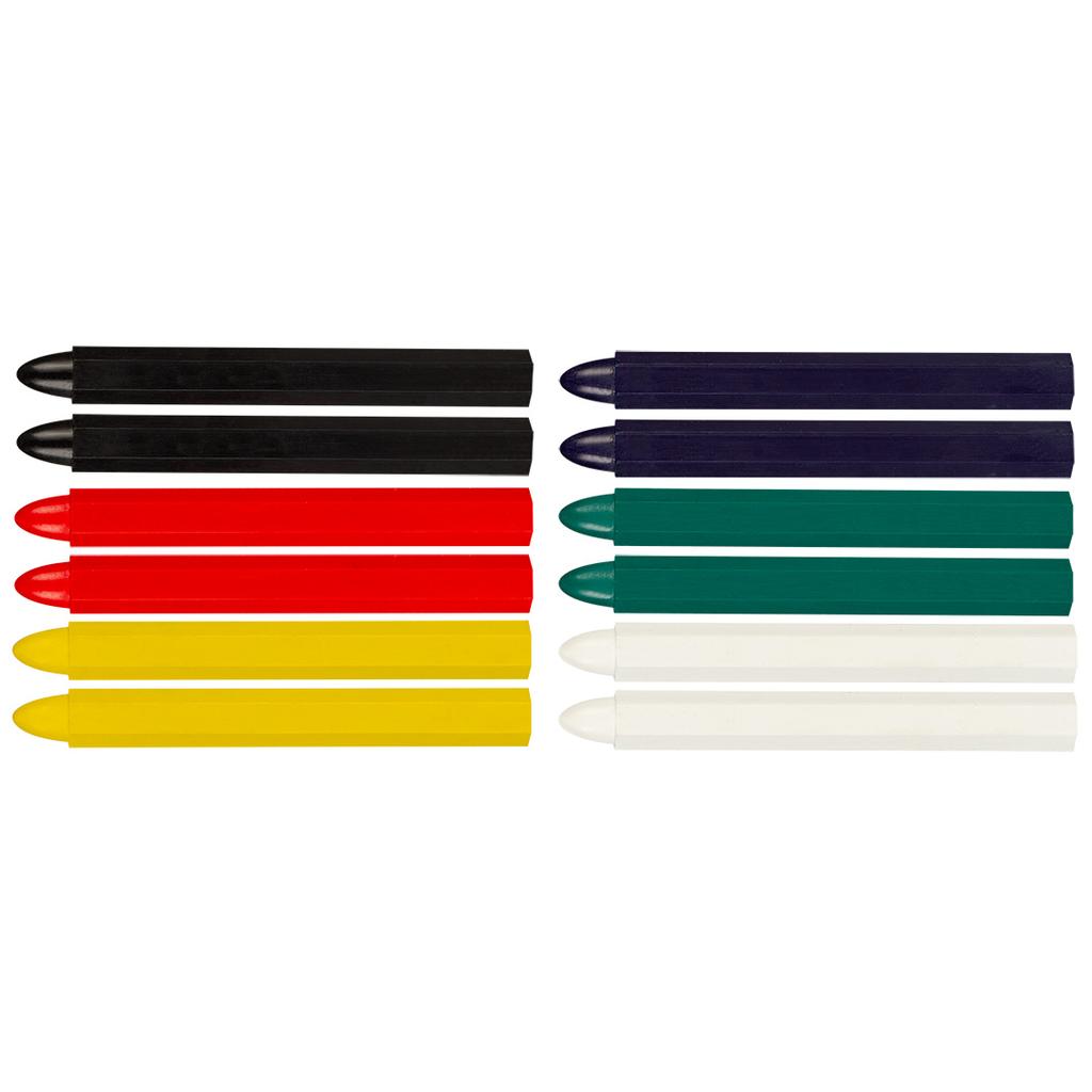 Technical marking chalk, various colors, 12 pieces