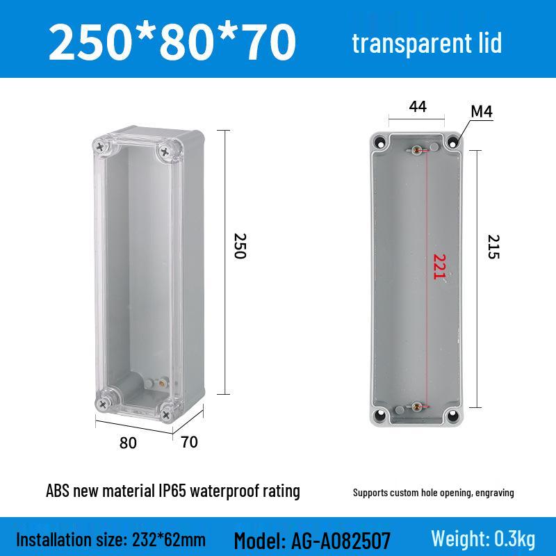 Уличный водонепроницаемый ABS корпус блока питания и розетки для мониторинга с клеммной колодкой и кнопкой