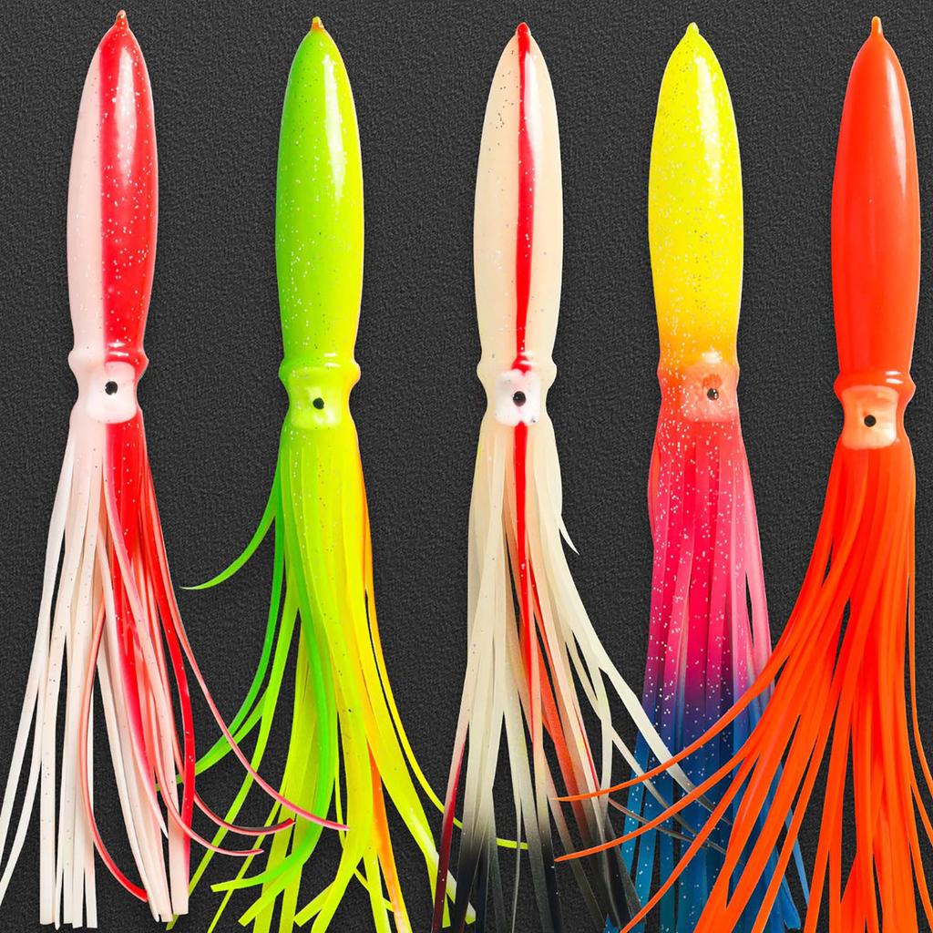 28cm32g Luminous Octopus Fishing Lure Lifelike Squid Skirt Fishing Bait Fishing Gear For Saltwater Freshwater