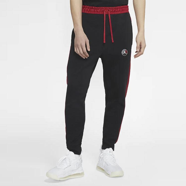 Jordan Remastered Fleece Pants With Embroidered Patch Logo Men Bottoms Black CT6286-010