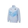Mcfc Prematch Jacket Logo Geometric Print Stand Collar Casual Zip Woven Jacket Men Jacket Light-Blue 765180-01