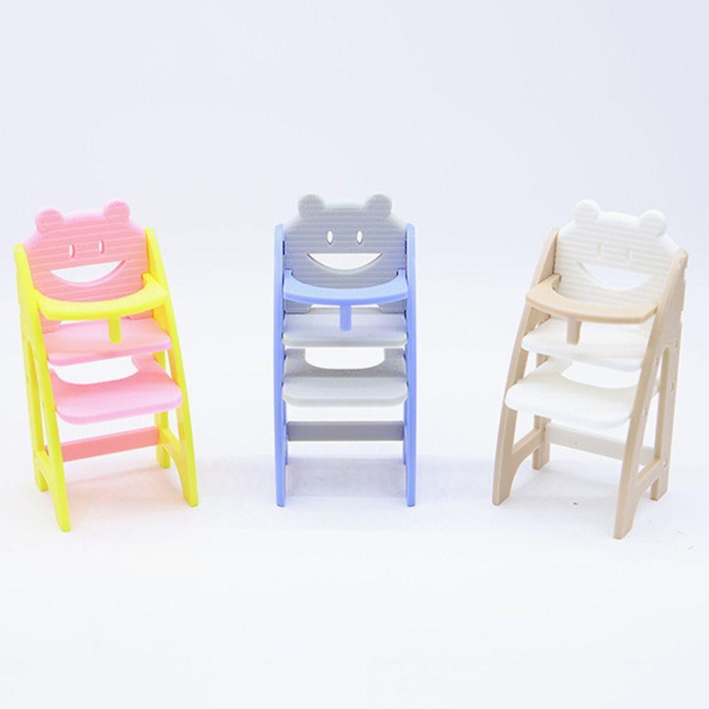 Scene Model Miniature Doll High Chair Multicolor Doll Accessories Miniature Dining Chair  Gift