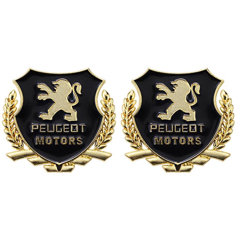 Car Stickers 3D Aluminum Auto Logos Stickers For Peugeot 206 3008 208 308 307 2008 207 107 5008 4008 Car Body Decoration Paster