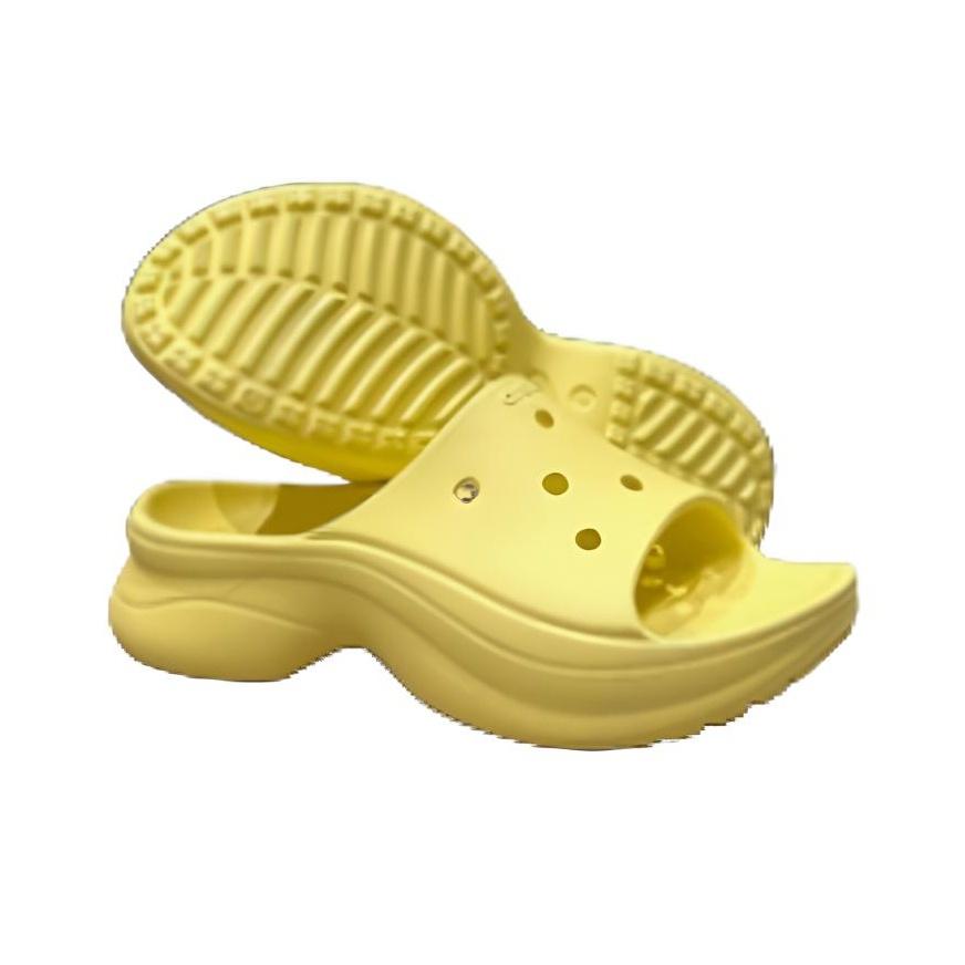 Crocs Повседневные Простые EVA Сандалии-слайды против трения Женская обувь Желтый 211108-78R