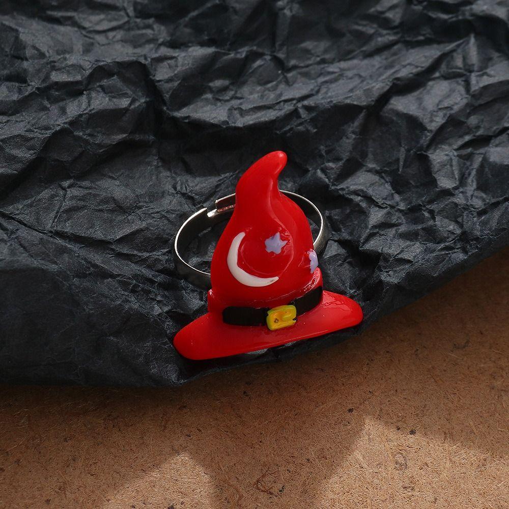 Кольцо-призрак в виде шляпы волшебника, черное кольцо с тыквой, модное кольцо в подарок на Хэллоуин