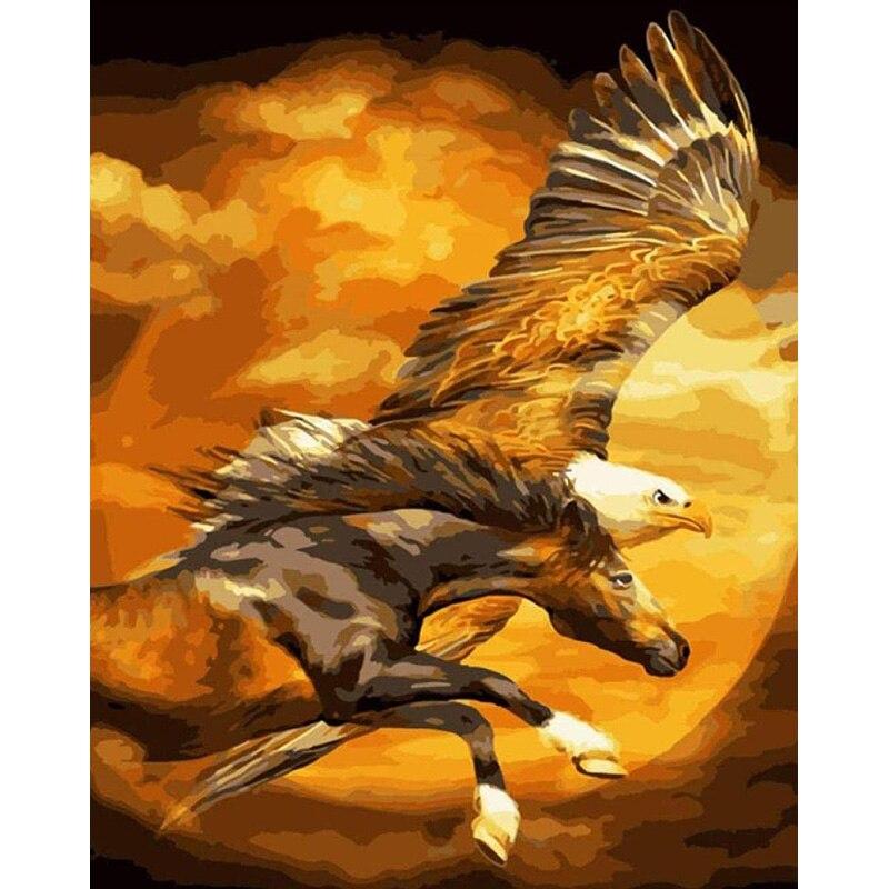 5D DIY Алмазная картина Орел Алмазная вышивка Животные Вышивка крестиком Стразы Полный круглый дрель Ремесла Домашний Декор Подарок