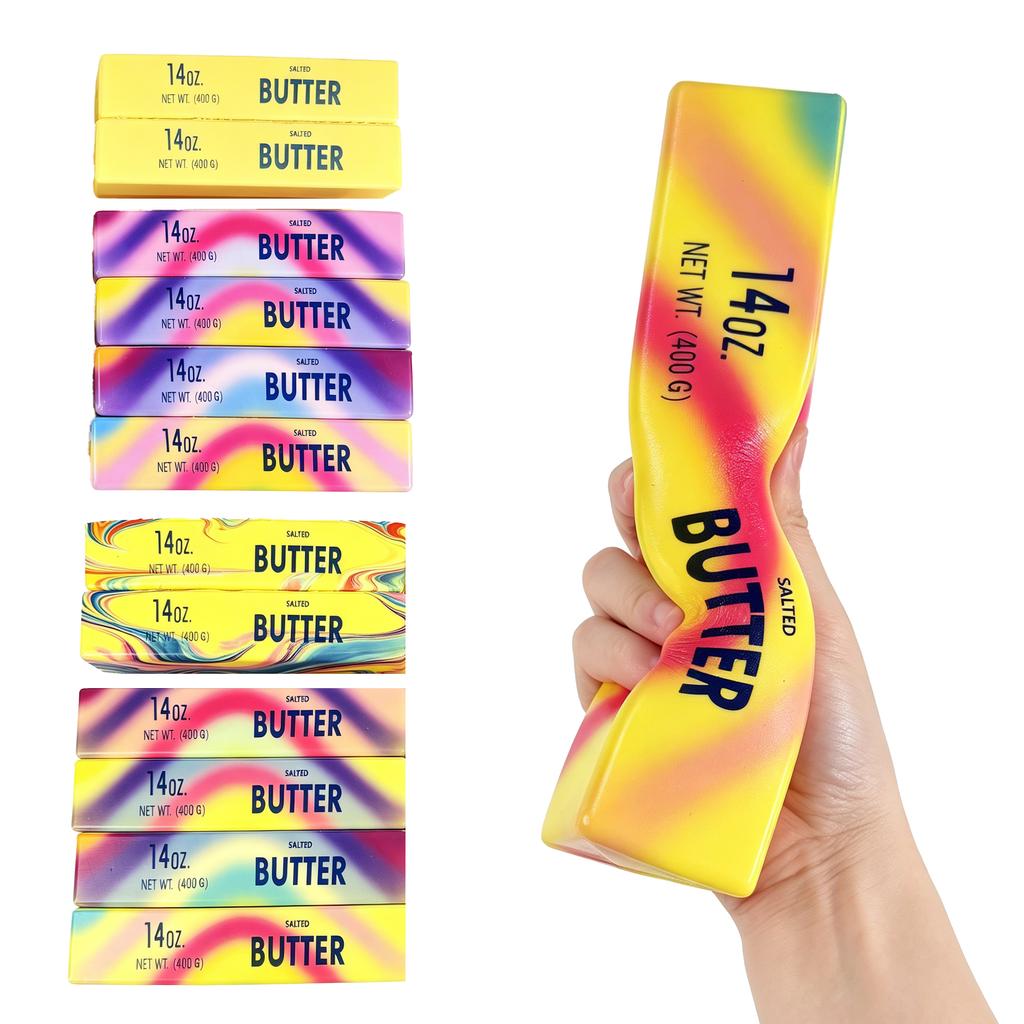 Slow Rising Rainbow Sensory Squeeze Toy Realistic Fidget Butter Squishy Anti-stress Stretch Giant Butter Toy for Children