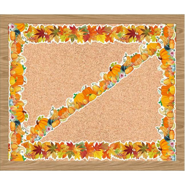 Fancy Land Pumpk Maple Leaves Bulletin Board Border Fall Border Trim for Classroom 68ft