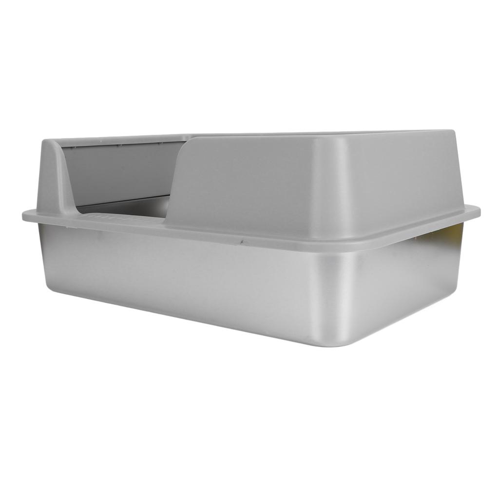 Туалет для кошек из нержавеющей стали с высокими бортиками, защищающий от брызг, легко моющийся, закрытый туалет для маленьких и средних кошек