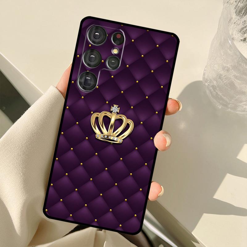 Диван с стеганой текстурой Узор Корона Чехол Для Samsung Galaxy S22 Ultra S21 S20 S24 S25 Ultra S9 S10 Plus S23 FE S25 FE Задняя крышка