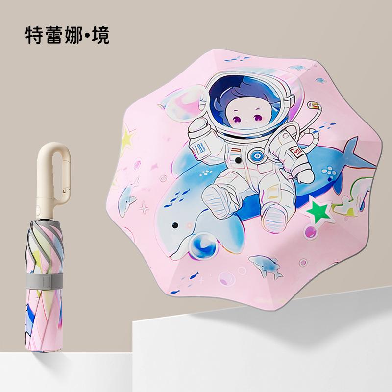 New Automatic Ring Buckle Children's Umbrella Safety Section Umbrella Children and Primary School Students Automatic Umbrella