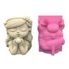 Wishing Girl Flower  Silicone Mold Concrete Candlestick Resin Mould  Succulent Planter Molds Craft Art Decoration