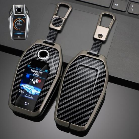 Zinc Alloy Leather Car Key Case Cover For BMW 5 6 7 I8 G30 X3 X4 X5 730Li 740Li