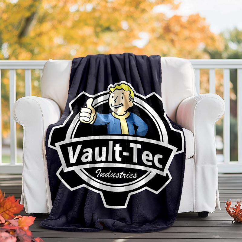 Vault-Tec Flannel Blanket Soft All-Season Throw, Design for Camping, Car Travel, Hiking Sofa, Bed, Office Perfect Gift for Parties