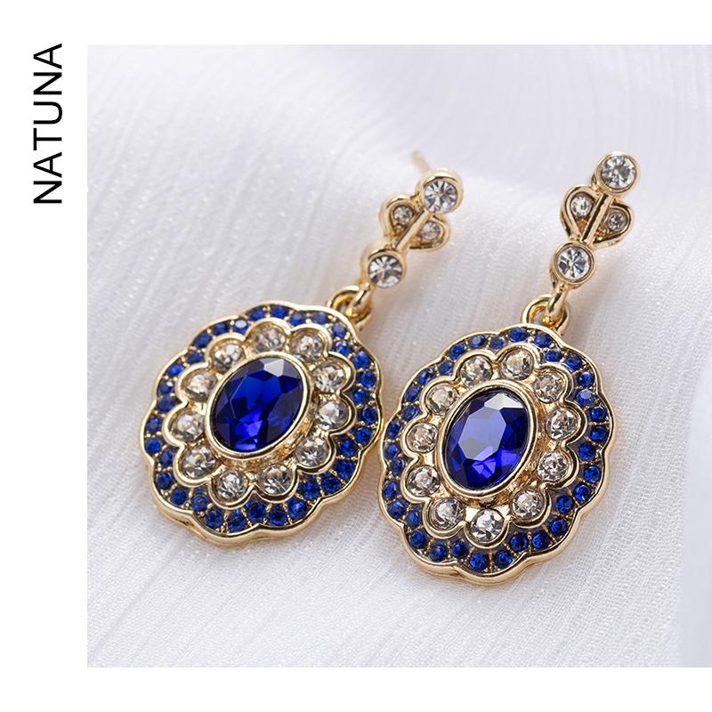 Natuna Vintage Jewelry Brass Fancy Earing Loop Earrings Brass Brass Luxury Cz Earrings for Women