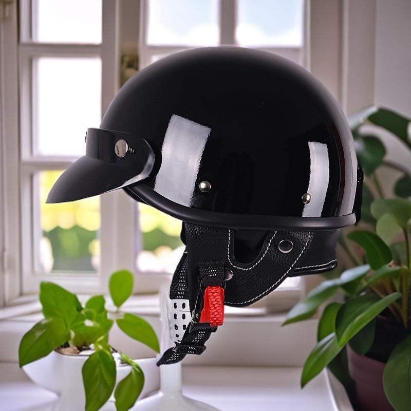 Ретро мотоциклетный полушлем, шлем-скуп для круизного мотоцикла