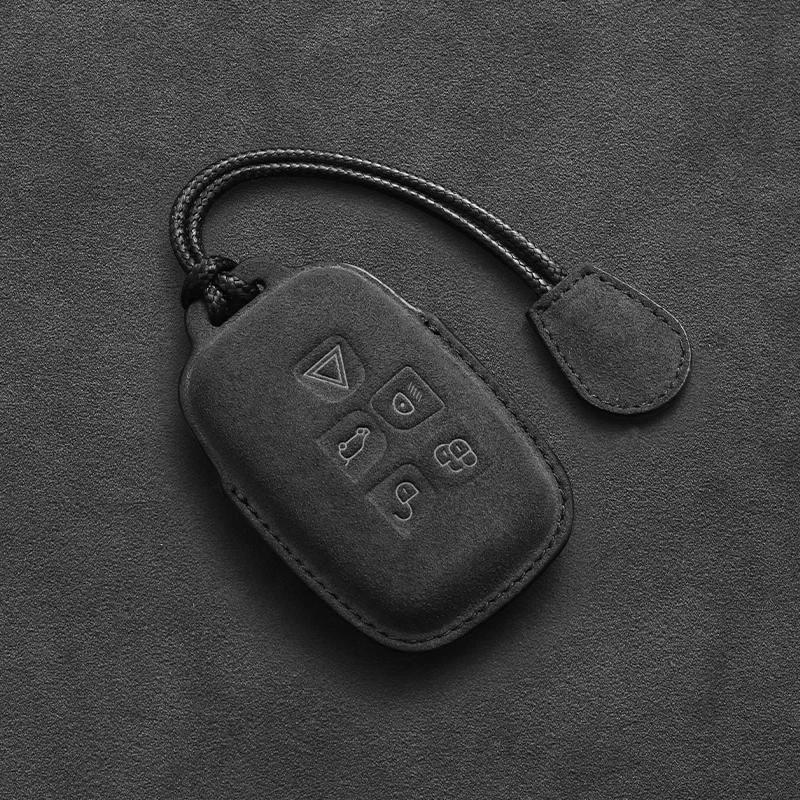 Suede Leather Car Key Case For Land Rover Range Rover Sport Discovery 3 4 Elander 2 Evoque Accessories Holder Shell Keychain