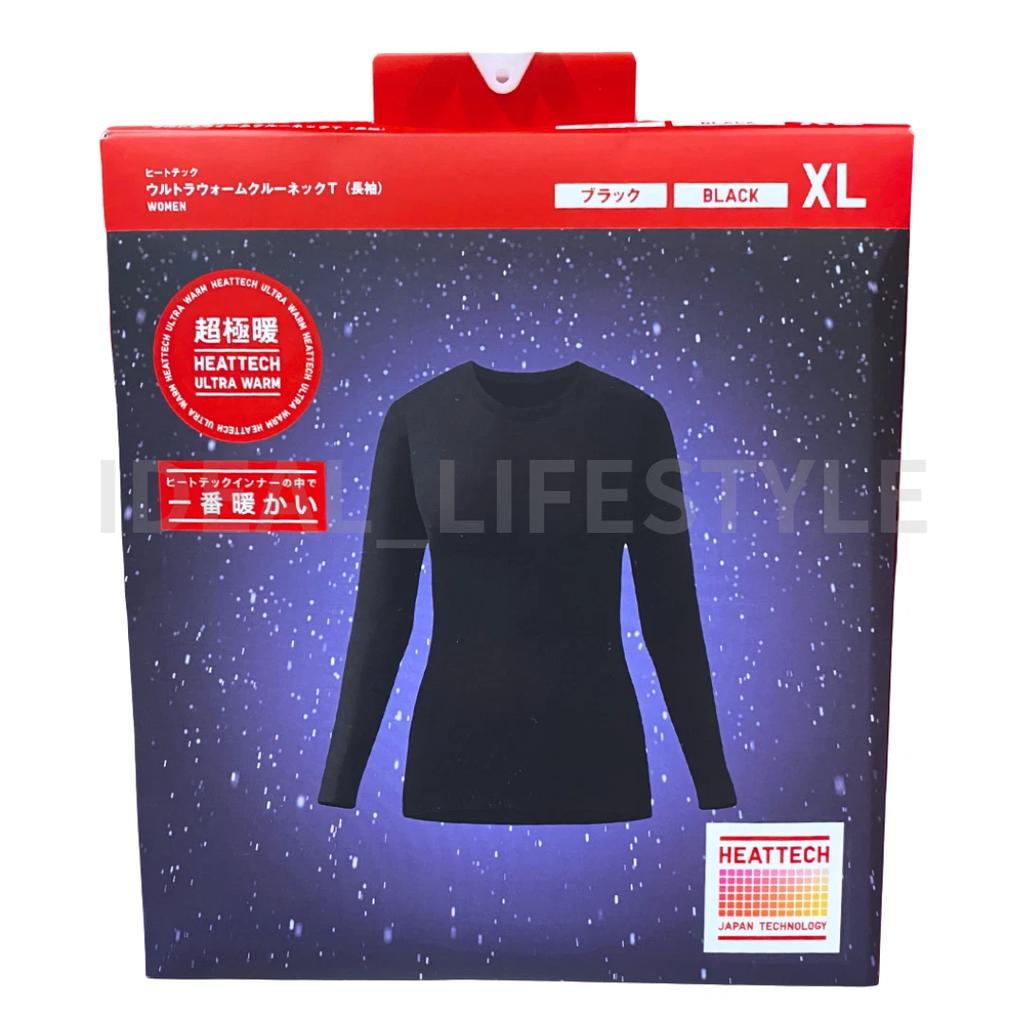 Uniqlo HEATTECH Ультратеплое Хлопковое Футболка с Длинным Рукавом и Круглым Вырезом S-3XL Женская 485844 Новая с Биркой